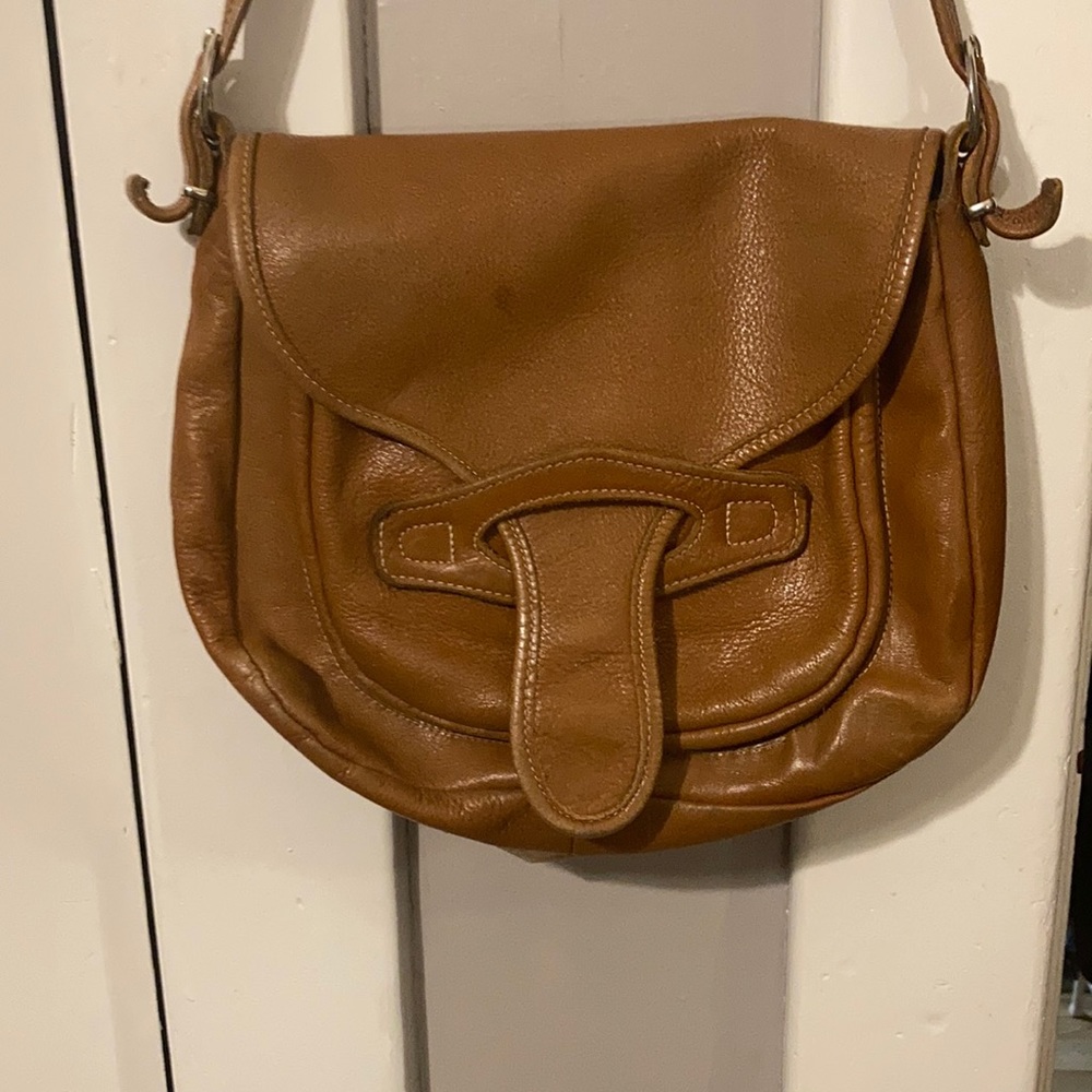 Vintage boho leather saddle bag